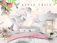 Выбрать фотообои  в спальню Карта для девочки с цветами высшего качества большой выбор лучших фото обоев на стену в интернет магазине Эко Обои
