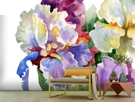 Вибрати фотошпалери  в передпокій Акварель іриси вищої якості великий вибір кращих фото шпалер на стіну в інтернет магазині Еко Шпалери