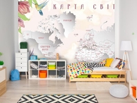 Выбрать фотообои  в детскую Карта для девочки с цветами высшего качества большой выбор лучших фото обоев на стену в интернет магазине Эко Обои