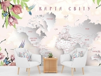 Выбрать фотообои  в студию и зал Карта для девочки с цветами высшего качества большой выбор лучших фото обоев на стену в интернет магазине Эко Обои