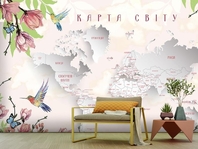 Выбрать фотообои  в прихожую Карта для девочки с цветами высшего качества большой выбор лучших фото обоев на стену в интернет магазине Эко Обои