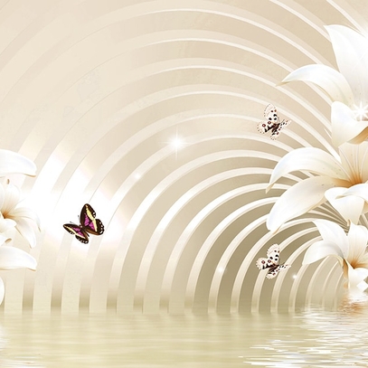 Выбрать фотообои на стену Лилии и 3д коридор большой выбор лучших фото обоев отличного качества в магазине Эко Обои